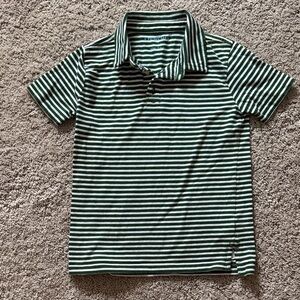 Crewcuts Green and White Striped Polo Shirt